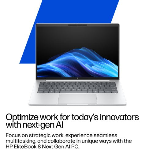 HP EliteBook 8 G1i Next Gen AI PC Wolf Pro Security Edition Copilot+ PC Intel Core Ultra 7 256V Laptop 35.6 cm (14") WUXGA 16 GB LPDDR5x-SDRAM 512 GB SSD Wi-Fi 7 (802.11be) Windows 11 Pro Silver