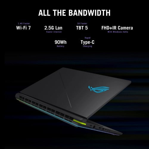 ASUS ROG Strix G16 G615LW-TS262W Intel Core Ultra 9 290HX Plus Laptop 40.6 cm (16") WQXGA 32 GB DDR5-SDRAM 1 TB SSD NVIDIA GeForce RTX 5080 Wi-Fi 7 (802.11be) Windows 11 Home Black, Grey