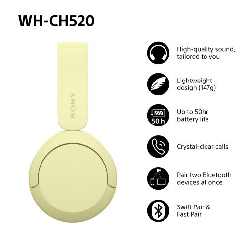 Sony WH-CH520 - Kopfhörer - Yellow