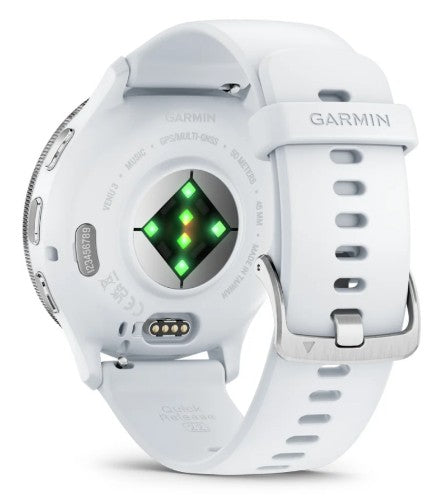 Garmin Venu 3 3.56 cm (1.4") AMOLED 45 mm Digital 454 x 454 pixels Touchscreen Silver, White Wi-Fi GPS (satellite)