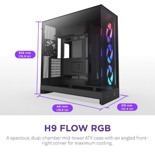NZXT H9 Flow RGB Midi Tower Black
