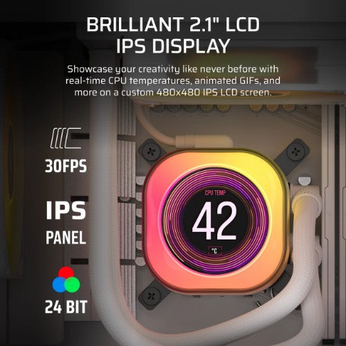 Corsair iCUE LINK TITAN 240 RX LCD Processor All-in-one liquid cooler 12 cm White 1 pc(s)