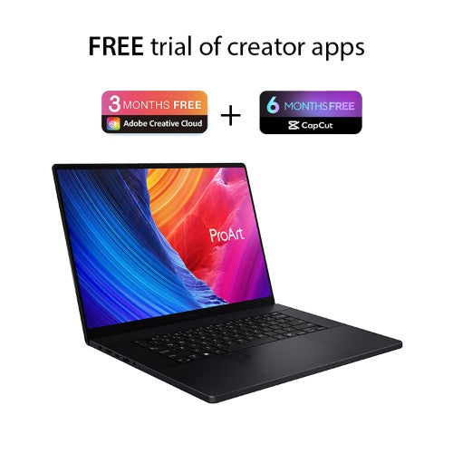 ASUS ProArt P16 H7606WP-RJ087W Copilot+ PC AMD Ryzen AI 9 HX 370 Laptop 40.6 cm (16") Touchscreen 3K 64 GB LPDDR5x-SDRAM 4 TB SSD NVIDIA GeForce RTX 5070 Wi-Fi 7 (802.11be) Windows 11 Home Black