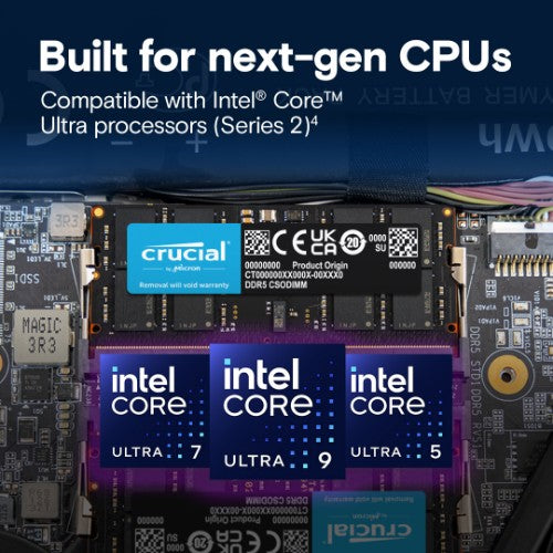 Crucial CT16G64C52CS5 memory module 16 GB 1 x 16 GB DDR5 6400 MT/s 262-pin SO-DIMM