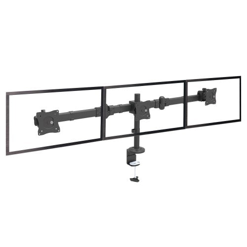 StarTech.com Desk Mount Triple Monitor Arm - Ergonomic VESA 3 Monitor Mount up to 27" - Articulating & Height Adjustable Pole Mount - Tilt/Swivel/Rotate LCD/LED Screen - Desk Clamp/Grommet