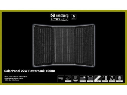 Sandberg SolarPanel 22W Powerbank 10000