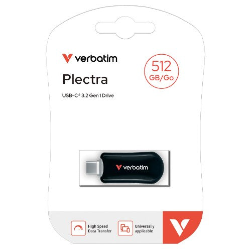 Verbatim Plectra USB-C Flash Drive Black 512GB