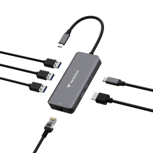 Verbatim USB-C Essentials Multiport Hub 6 ports: RJ45, HDMI, USB-C PD, 3 x USB-A 3.2 Gen 1