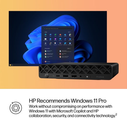 HP ProDesk 4 G1i AI PC Intel Core Ultra 5 235T 8 GB DDR5-SDRAM 256 GB SSD Windows 11 Pro Mini PC Black