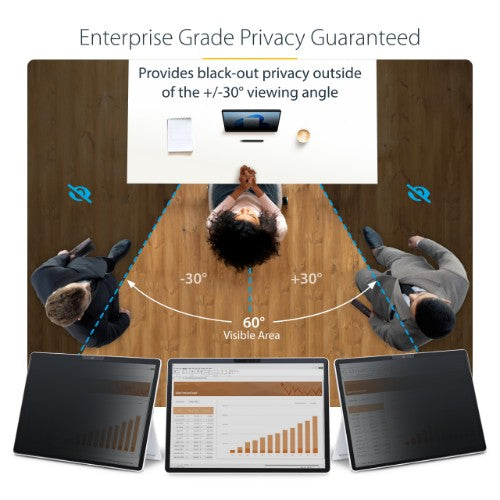 StarTech.com 4-Way Privacy Screen For 13-inch Surface Pro 8/9/X Laptop, Portrait/Landscape Modes, Touch-Enabled, +/- 30 Deg. View, Blocks up to 51% Blue Light, Anti-Glare