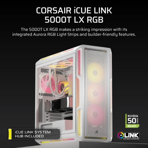 Corsair iCUE LINK 5000T LX RGB Midi Tower White