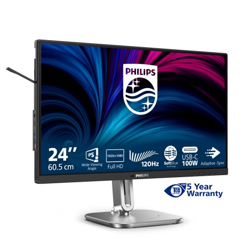 Philips 4000 series 24B2U4301/00 computer monitor 60.5 cm (23.8") 1920 x 1080 pixels Full HD LCD Grey