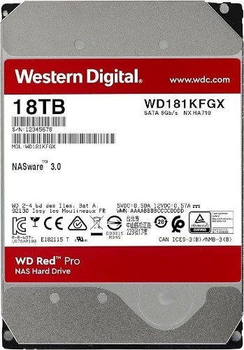 Western Digital Red Pro internal hard drive 18 TB 7200 RPM 512 MB 3.5" Serial ATA