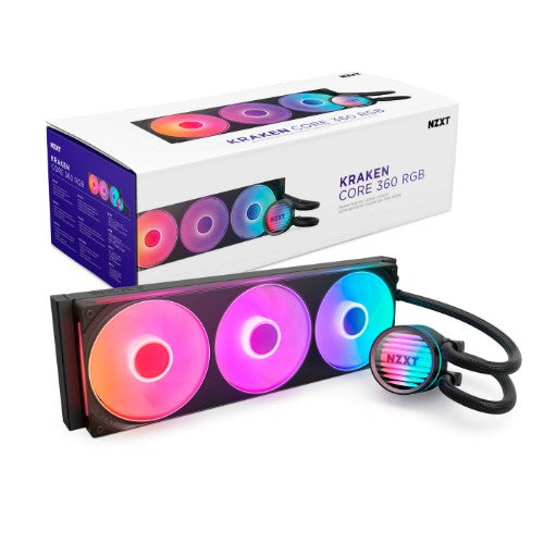 NZXT Kraken Core 360 RGB Processor Liquid cooling kit 12 cm Black 1 pc(s)