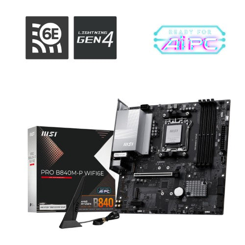 MSI PRO B840M-P WIFI6E motherboard AMD B840 Socket AM5 micro ATX