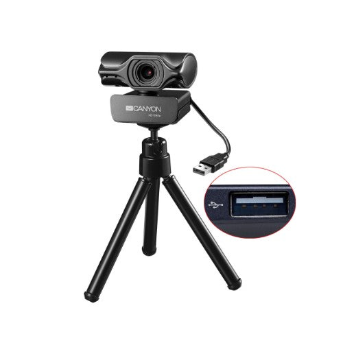Canyon CNS-CWC6N webcam 3.2 MP 2048 x 1536 pixels USB 2.0 Black