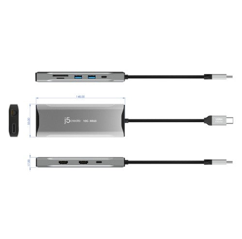 j5create JCD397-N 4K60 Elite USB-C® Multi-Monitor Mini Dock