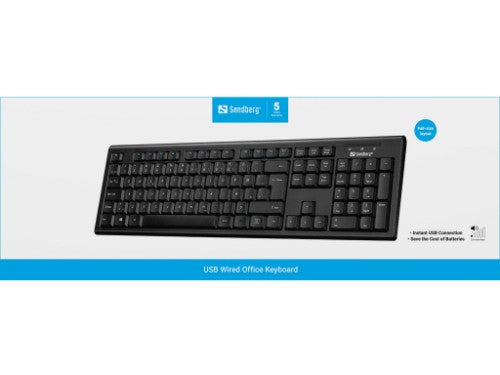 Sandberg USB Wired Office Keyboard ICE