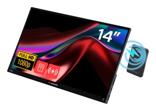 Verbatim Portable Touchscreen Monitor Light 14" Full HD 1080p & Wireless Power Supply