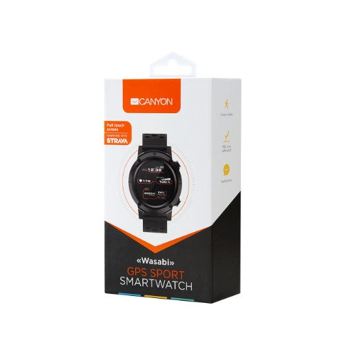 Canyon CNS-SW82BB smartwatch / sport watch 3.3 cm (1.3") 240 x 240 pixels Touchscreen Black GPS (satellite)