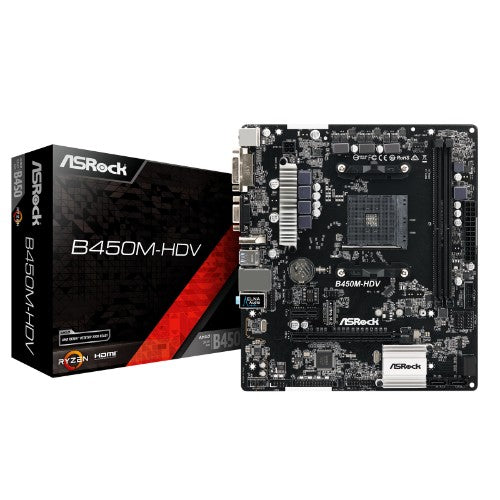 Asrock B450M-HDV R4.0 AMD B450 Socket AM4 micro ATX