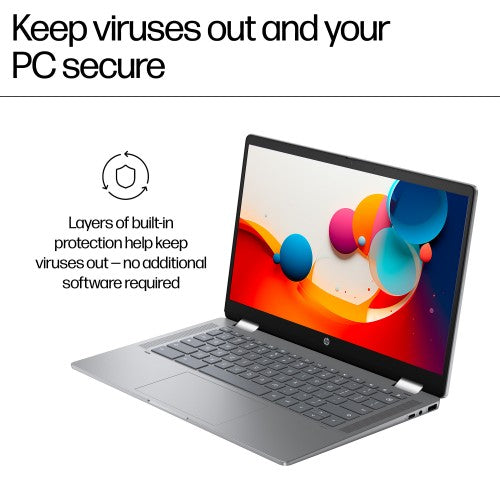 HP Chromebook x360 14b-cd0001na Intel® N N200 35.6 cm (14") Touchscreen Full HD 8 GB LPDDR5-SDRAM 128 GB eUFS Wi-Fi 6 (802.11ax) ChromeOS Silver