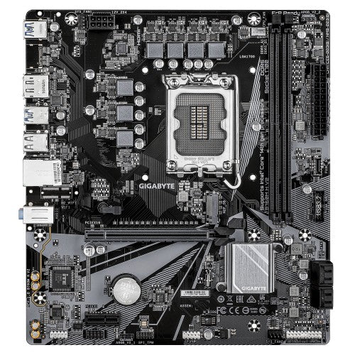 GIGABYTE B760M H V2 Motherboard - Supports Intel Core 14th Gen CPUs, 5+1+1 Phases Digital VRM, up to 8000MHz DDR5 (O.C.), 1xPCIe 4.0 M.2, 1GbE LAN, USB 3.2 Gen1