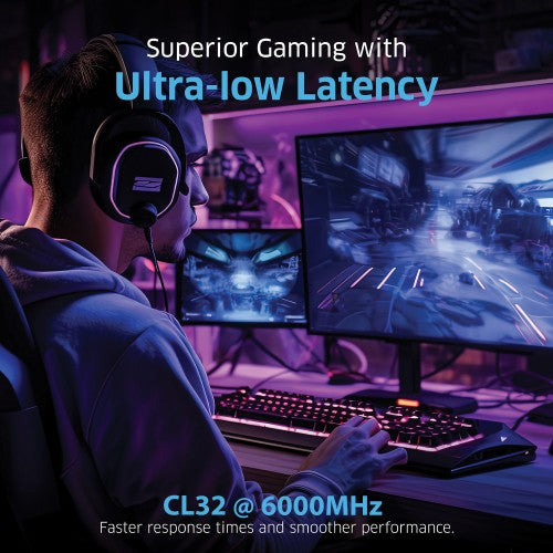 Klevv 32GB (2X16GB) 6000MHz CL30 DDR5 GAMING RAM MODULE 30-36-36-76 1.35V FIT V KIT