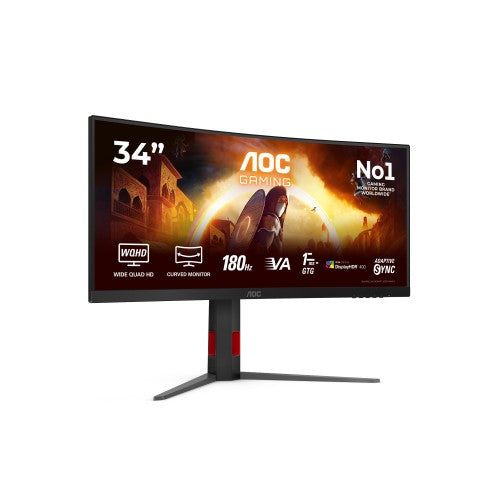 AOC G4 CU34G4CA computer monitor 86.4 cm (34") 3440 x 1440 pixels Black, Red