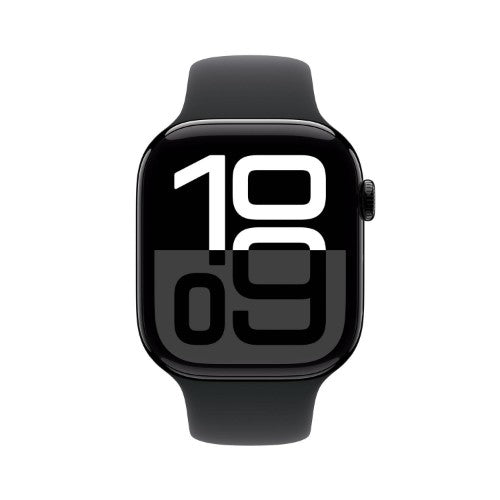 Apple Watch Series 10 GPS + Cellular 46mm Jet Black Aluminium Case with Black Sport Band - S/M