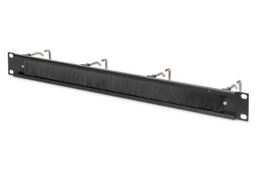 Digitus Cable Management Panel with Steel Rings and Brush Strip for 482.6 mm (19") Cabinets, 1U