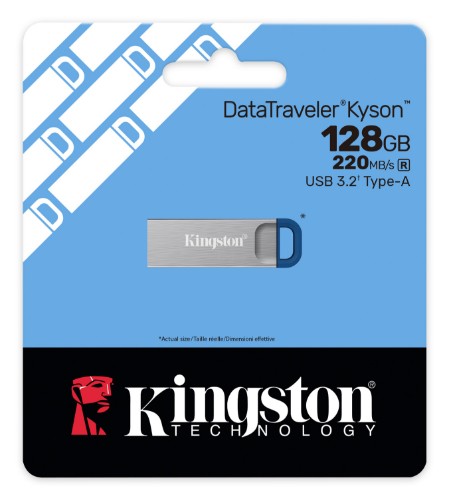 Kingston Technology DataTraveler 128GB Kyson 220MB/s Metal USB 3.2 Gen 1