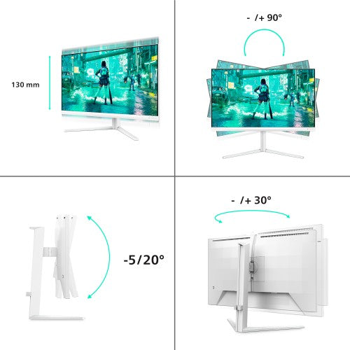 Philips Evnia 27M2N3201A/00 computer monitor 68.6 cm (27") 1920 x 1080 pixels Full HD LCD White