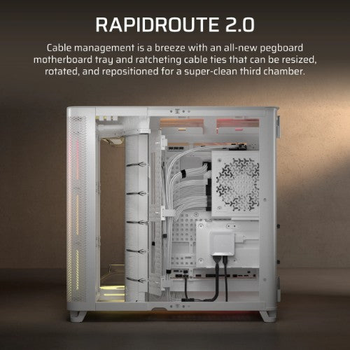 Corsair AIR 5400 LX-R RGB iCUE LINK Midi Tower White