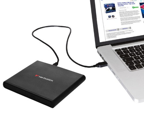 Verbatim Slimline CD/DVD optical disc drive DVD-RW Black