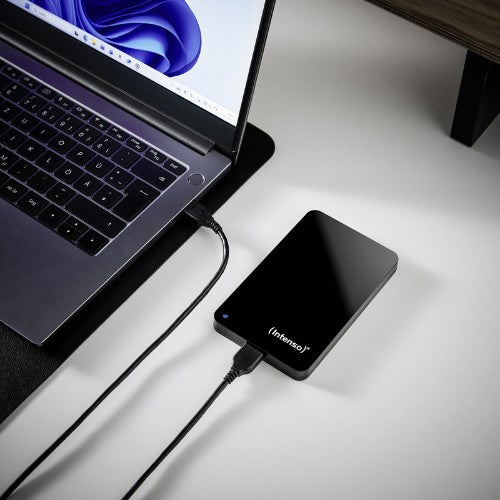 Intenso Portable Hard Drive (2.5 inch), 500 GB, 5400 RPM, 8 MB Cache, USB 3.0, certified refurbished, black