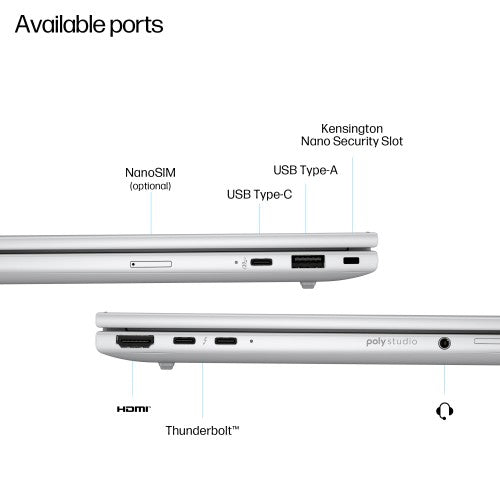 HP EliteBook 8 G1i 14 inch Notebook AI PC Intel Core Ultra 7 255H Laptop 35.6 cm (14") WUXGA 32 GB DDR5-SDRAM 256 GB SSD Wi-Fi 6E (802.11ax) Windows 11 Pro Silver