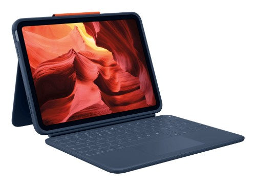 Logitech Rugged Combo 4 Touch QWERTZ German Smart Connector Blue