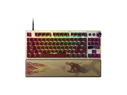 Razer Huntsman V3 Pro Tenkeyless keyboard Gaming USB QWERTY UK International Gold, Yellow