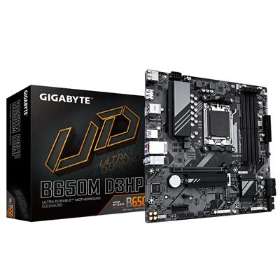GIGABYTE B650M D3HP Motherboard - AMD Ryzen 9000 Series CPUs, 5+2+2 Phases VRM, up to 7600MHz DDR5 (OC), 2xPCIe 4.0 M.2, 2.5GbE LAN, USB 3.2 Gen 1
