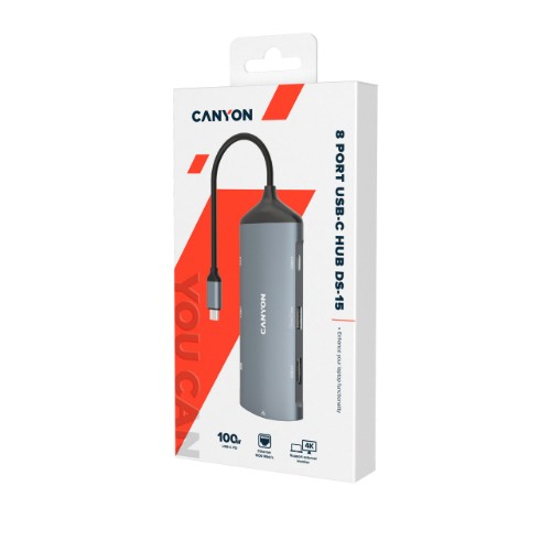 Canyon DS-15 USB 3.2 Gen 1 (3.1 Gen 1) Type-C Grey