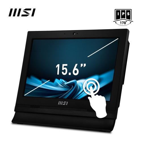 MSI Pro AP162T ADL Intel N100 All in One PC, (4GB RAM, 128GB SSD, Windows 11PRO), 15.6 Inch Single-Resistive touch Screen/UHD Graphics/Dual COM Port/LPT Port/Dual LAN/VGA/WiFi 5/BT 5.1/VESA/SD Card Reader
