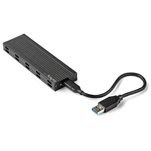 StarTech.com USB-C 10Gbps to M.2 NVMe or M.2 SATA SSD Enclosure - Portable External M.2 PCIe/SATA NGFF SSD Aluminum Case - USB Type-C & USB-A Host Cables - Supports 2230/2242/2260/2280