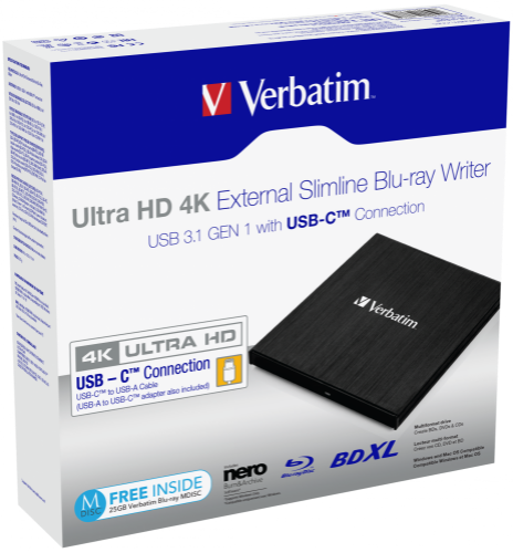 Verbatim 43888 optical disc drive Blu-Ray DVD Combo Black