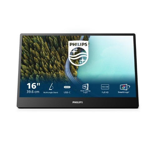 Philips 3000 series 16B1P3302/00 computer monitor 39.6 cm (15.6") 1920 x 1080 pixels Full HD LED Black