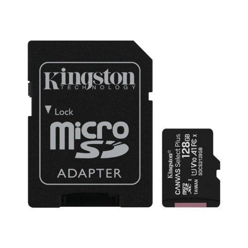 Kingston Technology Canvas Select 128GB micSDXC Plus 100R A1 C10 Card + ADP
