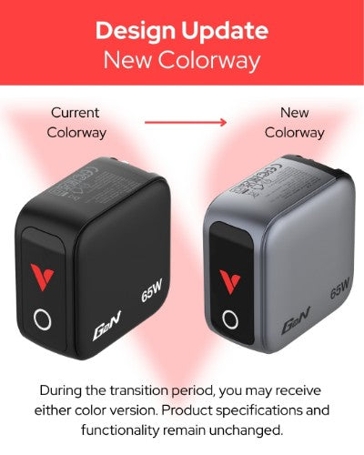 Verbatim Mini GaN Charger 65W with Display