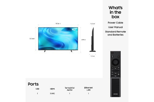 Samsung 43" Crystal UHD U8020H 4K Vision AI Smart TV (2026)
