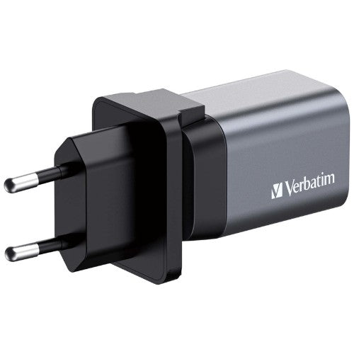 Verbatim GNC-35 GaN Charger 35W with 1 x USB-C PD 35W / 1 x USB-A QC 3.0 (EU/UK/US)