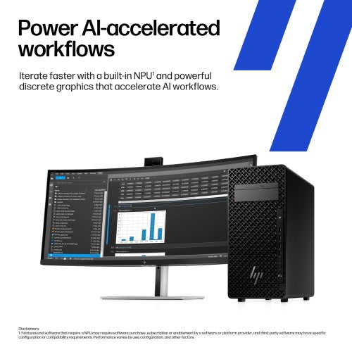 HP Z2 Tower G1i Intel Core Ultra 7 265 16 GB DDR5-SDRAM 1 TB SSD Windows 11 Pro Workstation AI PC, AI Workstation Black